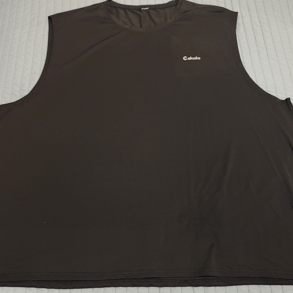 Cakulo Men's Workout Swim Sleeveless Quickdry Black Tank 5XL